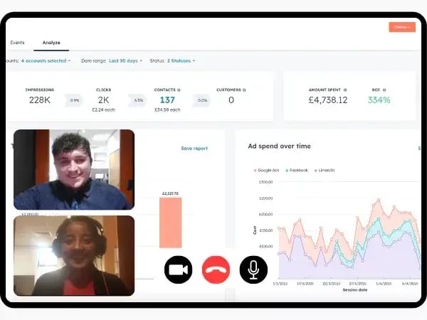 HubSpot Ads Dashboard Josh and Taran